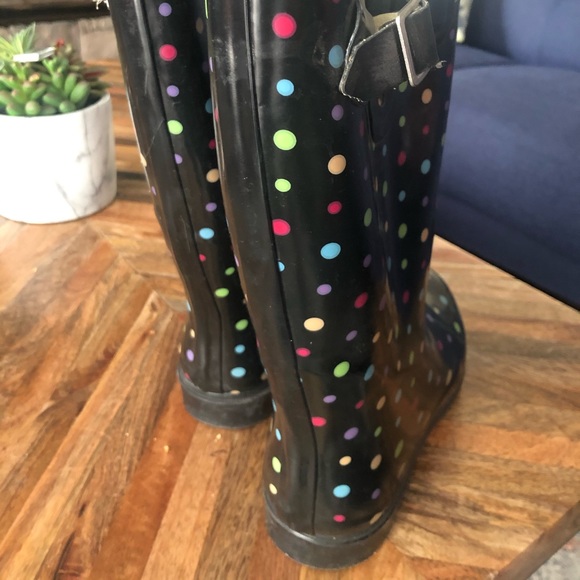 Black Polka Dot Boots - Picture 4 of 5